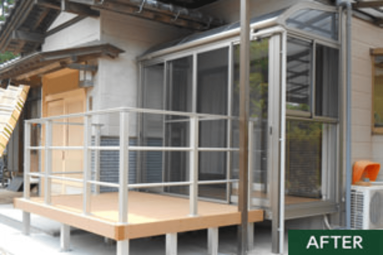 テラス囲いリフォームの施工費用例:after