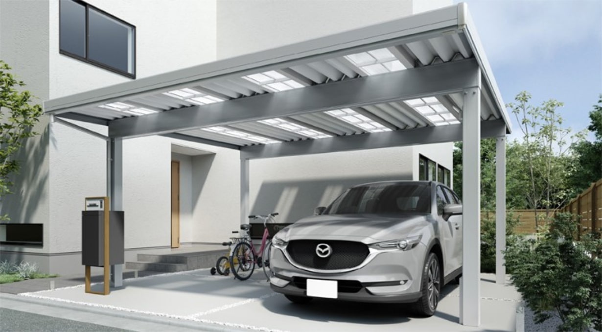 LIXIL施工例 カーポートSW 1500タイプ 2台用