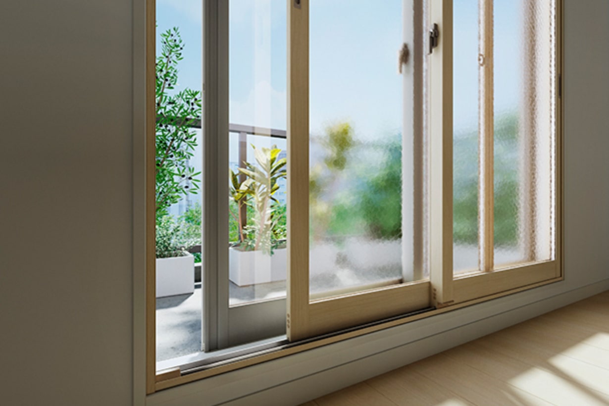インプラスfor Renovation(施工例)引違い窓_テラス_2枚建_ライトオーク インプラスfor Renovation(施工例)引違い窓_テラス_2枚建_ライトオーク