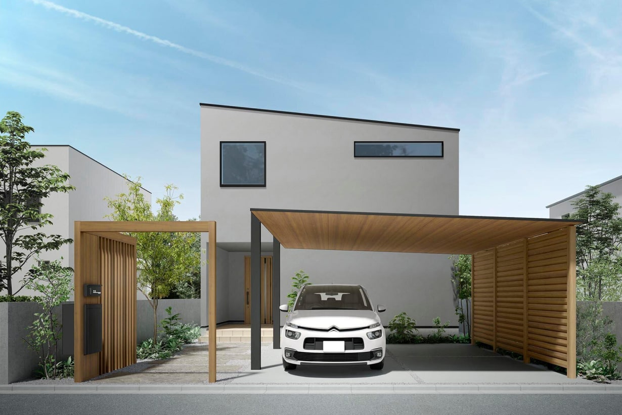 施工例_Gスクリーン_目隠フェンスタイプ通風ルーバーW15H24チェリーウッドSCコーディネートタイプ 施工例_Gスクリーン_目隠フェンスタイプ通風ルーバーW15H24チェリーウッドSCコーディネートタイプ